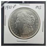 1921-p Morgan Silver Dollar, Higher Grade