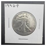 1942 Walking Liberty Silver Half Dollar. 90% Silve