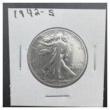1942-s Walking Liberty Silver Half Dollar. San Fra