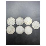 Lot Of 7 Barber Silver Quarters; See Photo For Dat