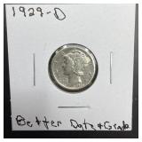 1929-d Mercury Silver Dime.