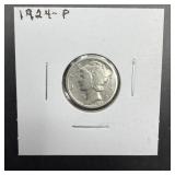 1924 Mercury Silver Dime.