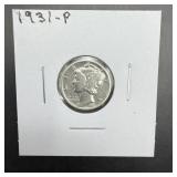 1931 Mercury Silver Dime.