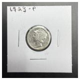 1923 Mercury Silver Dime.