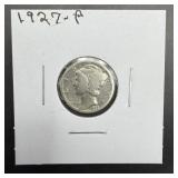 1927 Mercury Silver Dime.