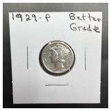 1929 Mercury Silver Dime.