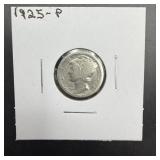 1925 Mercury Silver Dime.