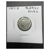 1917 Mercury Silver Dime.