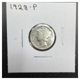 1928 Mercury Silver Dime.