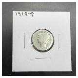 1918 Mercury Silver Dime.