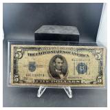 1934a $5 Silver Certificate Note Serial #k45308407