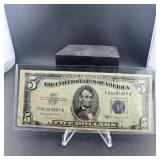 1953-b $5 Silver Certificate Note Serial #f8842838