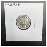 1939 Mercury Silver Dime.