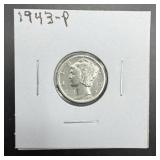 1943 Mercury Silver Dime.