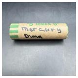 $5 Face Value Roll Silver Mercury Dimes (50 Dimes)