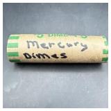 $5 Face Value Roll Silver Mercury Dimes (50 Dimes)