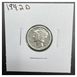 1942-d Mercury Silver Dime.