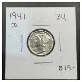 1941-d Mercury Silver Dime