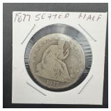 1877 Seated Liberty Silver Half