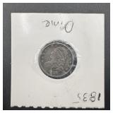 1835 Capped Bust Silver Dime Full Liberty Higher G