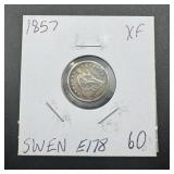 1857 Seated Liberty Silver Half Dime Full Liberty