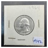 1964 Washington Silver Quarter, High Grade