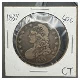 1834 Capped Bust Silver Half Dollar Mintage 6,530,