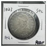 1823 Capped Bust Silver Half Dollar Mintage 1,164,