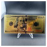 $100 Franklin Gold Foil Note