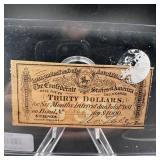 1881 $30 Confederate States Of America Bond Richmo