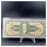 1953ï¿½60 Brazil 10 Cruzeiros Note