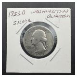 1953-d Washington Silver Quarter