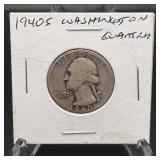 1940s Washington Silver Quarter
