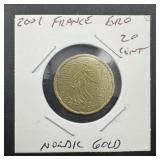 2001 France Nordic Gold Coin