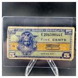 Military Payment Certificate 5ï¿½ Blue