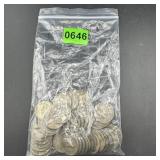 Bag Of 50 Silver War Nickels Unverified By Auction