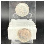 Two 1964 90% Silver Kennedy Half Dollars