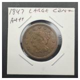 1847 Large Cent AU++