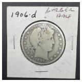 1906-D Barber Silver Half