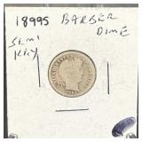 1899-s Barber Silver Dime Semi-key