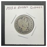 1915-D Barber Silver Quarter