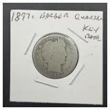 1897-O Barber Silver Quarter Key Date