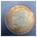 1972-d Eisenhower Dollar Gold Toning