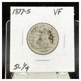 1877-s Seated Liberty Silver Quarter