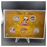 Peanuts Then & Now 24k Gold Plated U.s. State Quar