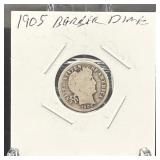 1905 Barber Silver Dime