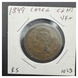 1849 Large Cent Vf+