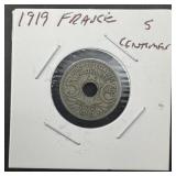 1919 France 5 Centimes