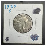 1929-s Standing Liberty Silver Quarter Mintage 1,7