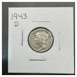 1943-d Mercury Silver Dime